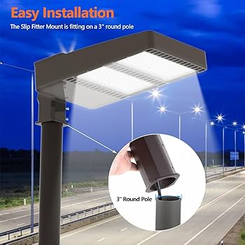 600W LED Parking Lot Light with Slip Fitter Mount,78000lm